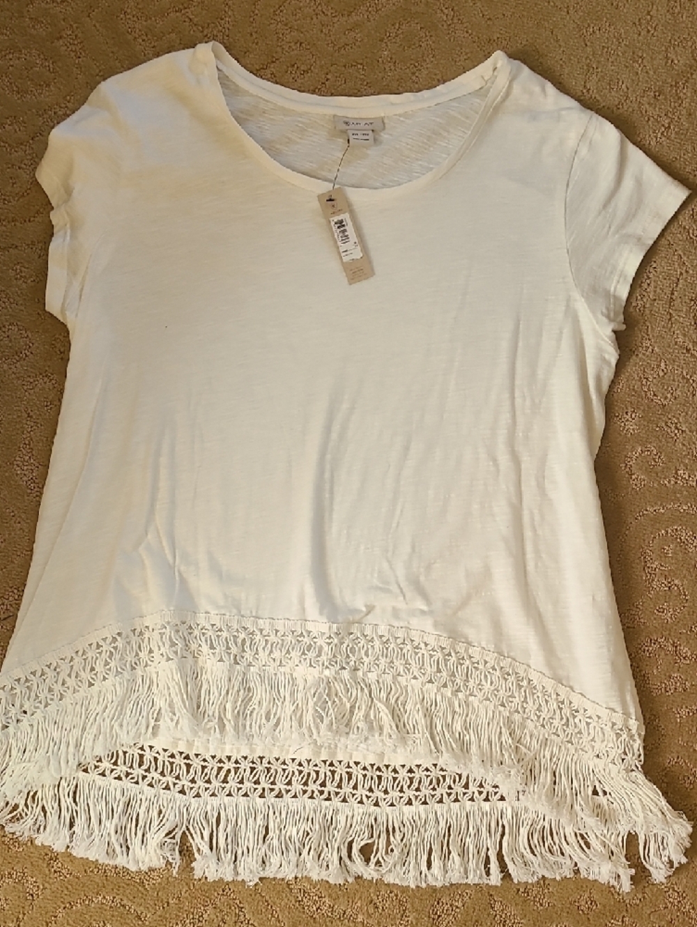 Ariat White Crochet Fringe Tunic NWT